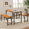 3-Pieces Patio Dining Set for 4 People-Natural
