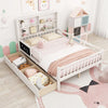 Double Size Bed Frame w/2 Storage Drawers & Bookcase Headboard