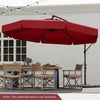 Heavy-Duty Outdoor Parasol 290 cm Offset Hanging Umbrella-Red
