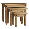 Nest of Tables Corona 3 Piece Set Solid Pine Wood Side End Living Room Table