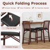 Set of 2 Counter Height Chairs Folding Kitchen Island Stool Brown