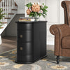 End Table with 2 Drawers, Black Sofa Side Table with Storage, No Assembly Needed