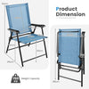 Set of 2 Patio Outdoor Portable Sling Back Chairs Folding Dining Chairs Blue