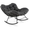 Indoor Outdoor Rocking Chair Oversized Egg Papasan Chair-Grey