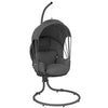 Hanging Egg Chair Swing Hammock Chair with Stand Cushion Retractable Canopy Grey