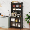 Kitchen Freestanding Bakers Rack Buffet Cabinet with Storage-Black