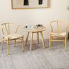 Wishbone Dining Chair Set of 2 Modern Weave Armchairs-Natural