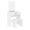 Modern Dressing Table Makeup Vanity Desk Stool Set Mirror Drawer Matte White