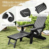 Patio Adirondack Chair All-Weather Lounge Chair w/Retractable Footrest