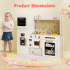 Toy Kitchen Set Kids Pretend Play Kitchen with Lighted Microwave-White