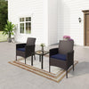 Outdoor Chair Patio Furniture Garden Bistro Rattan Chair Metal Side Coffee Table