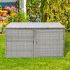 330L Garden Patio Storage Container Outdoor PE Wicker Storage Box Grey