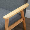 2 Seater Wooden Sofa Armchair with Sturdy Wood Frame Linen Fabric Small Couch