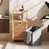 Tilt out Laundry Hamper Bamboo Laundry Cabinet w/Storage Shelves-Natural