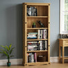 Corona Tall Bookcase Large Display Unit Solid Mexican Pine Wood By Home Discount