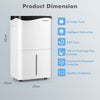Smart Dehumidifier Home 50L/Day WiFi Enabled Dehumidifier w/4Modes-White