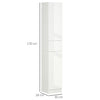 Gloss White Tall Bathroom Cabinet High Slim Narrow Cupboard Storage Unit
