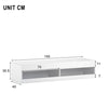 Floating TV Unit Cabinet Wall Mounted TV Stand High Gloss Front With LED Lights