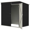 6 x 4ft Metal Garden Shed with Lockable Door and Gloves, Dark Grey