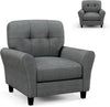 Modern Tufted Accent Chair Grey Lounge Sofa with Removable Cushions