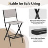 Set of 4 Folding Bar Height Stool Outdoor Bar Chair w/ Footrest Grey