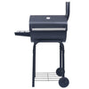 Charcoal BBQ Grill Smoker with Bottom Shelf Black Backyard Cookers