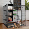 Large Cat Cage Indoor Catio Cat Enclosures 4 Tier Kennel Metal Playpen w/Hammock