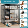 Large Cat Cage Indoor Catio Cat Enclosures 4 Tier Kennel Metal Playpen w/Hammock