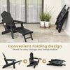 Patio Adirondack Chair All-Weather Lounge Chair w/Retractable Footrest