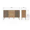 Rowan Large Sideboard Cabinet Display Shelf Storage Cupboard Living Room Hallway