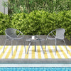 3 Pieces Bistro Set All Weather PP Patio Conversation Set-Gray