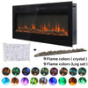 50inch Electric Fire Wall Mounted/Recessed Electric Fireplace Crystal & Log Set