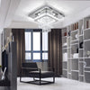 Crystal LED Ceiling Light Square Chandelier Flush Mount Living Room Bedroom Lamp