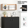 Freestanding Buffet Cabinet Storage Organizer with Anti-toppling Device-Black