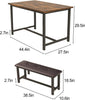 Dining Set for 4 Wood Top Table and 2 PU Leather Upholstered Bench Small Kitchen