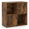 3-Tier Bookshelf 4-Cube Bookcase Wooden Display Shelf-Coffee