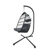 Hanging Egg Chair with Stand Garden Hammock Chair Rattan and Steel Patio