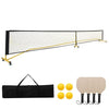 Portable Pickleball Net Set Pickle Ball Net System w/Metal Frame Yellow