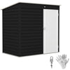6 x 4ft Metal Garden Shed with Lockable Door and Gloves, Dark Grey