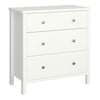 Off-White 3 Drawer Chest - Scandinavian Wooden Storage Unit, Metal Handles