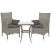 Rattan Bistro Set Garden Chair Table Patio Outdoor, Light Grey