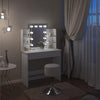 White Dressing Table With Hollywood LED Mirror and Stool Vanity Makeup Desk