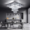 Crystal LED Ceiling Light Square Chandelier Flush Mount Living Room Bedroom Lamp