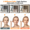 White Large Dressing Table Set LED Lights Mirror Makeup Stool with PU cushion