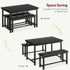 Dining Set for 4 Wood Top Table and 2 PU Leather Upholstered Bench Small Kitchen