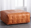 Vintage Genuine Leather Pouffe Moroccan Footstool Pouf Ottoman Unstuffed New