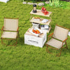 Portable Lawn Chairs Folding Camp Chairs Set-Beige