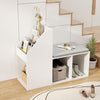 3-Tier Rack Shoe Storage Bench Entryway Bench w/ Cushion White