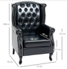 Leather Wing Chair High Back Furniture Queen Anne Chesterfield Armchair Antique