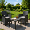 Garden Furniture Table and Chairs 3 Piece Grey Bistro Set Patio Outdoor Seating